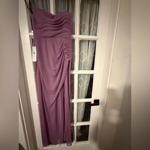 Chic Strapless Mauve Dress